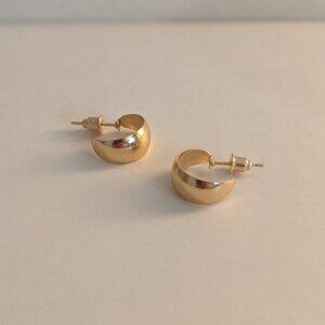 Gold Tone Curved Hoop Earrings